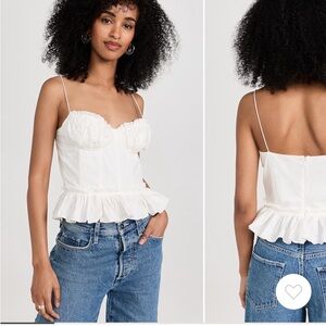 En Saison Raina ruffled peplum bustier top
